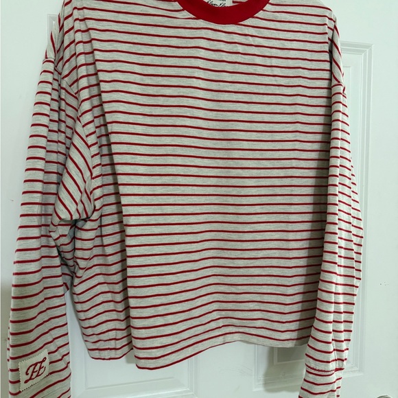 Red and Oatmeal striped top by Eleven Eleven - Picture 2 of 3